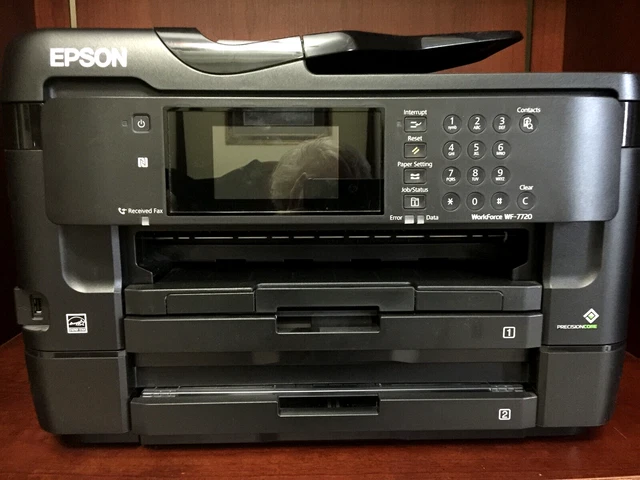 Printer Epson Work Force 7720, Wireless Wide-format Color Inkjet w/copier, fax