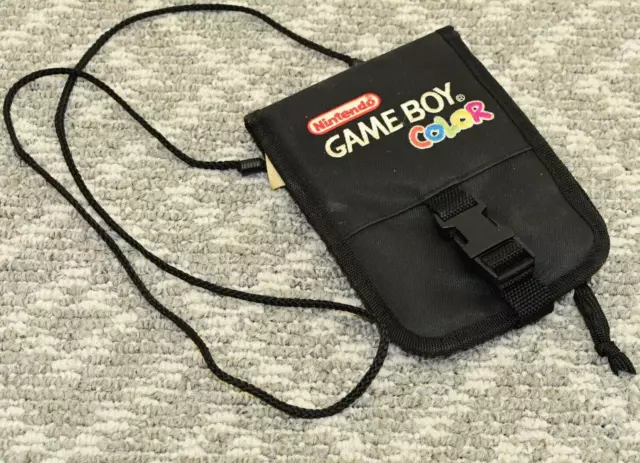 Vintage OEM Nintendo Gameboy Color Black Carry Travel Soft Shell Case Flaps