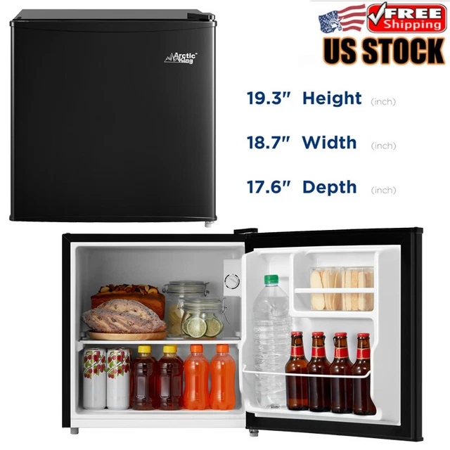 1.7 CU FT No Freezer Mini Fridge Black Compact Refrigerators Home