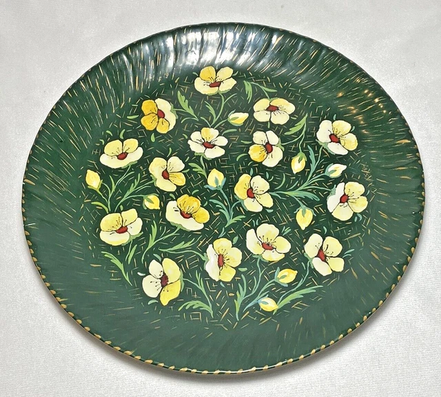 ROYAL CHINA (PONTESA) ~ Early Porcelain 12" CHARGER PLATE (Yellow Floral)~ Spain