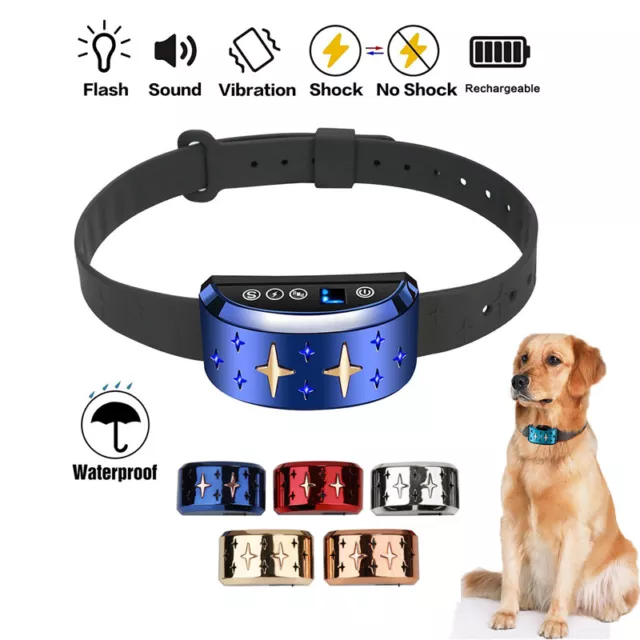 Rechargeable Anti Bark Vibration Collar Static shock Vibrate Stop Dog Trainer