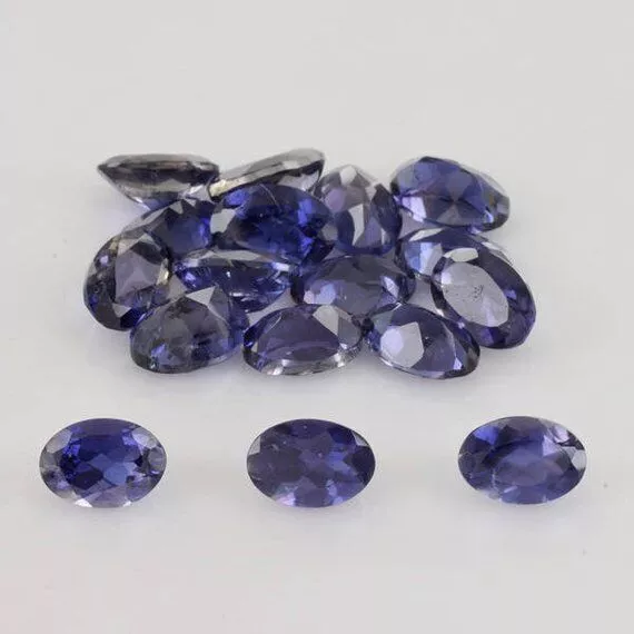 Natural Iolite Oval Faceted Cut 5x7mm To 6x8mm Wholesale loose Gemstone