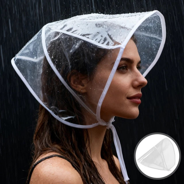 Cappello Antipioggia Trasparente &ndash; Biesse Bonnet &ndash; Cappuccio Impermeable Da Pioggia