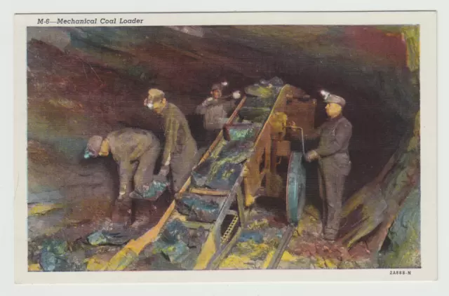 Men Working, Mechanical Coal Loader,  PA, Linen  Postcard