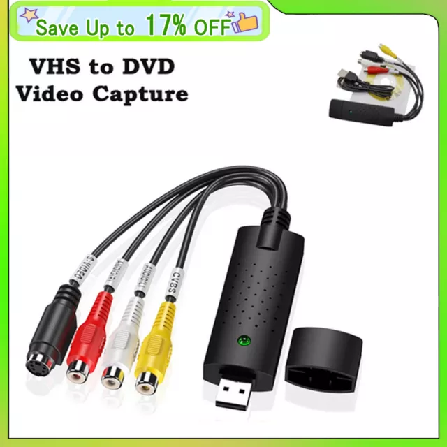 UK USB 2.0 Audio TV Video VHS to PC DVD VCR Converter Easy Capture Card Adapter