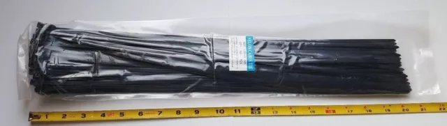 Cable Ties Black 20 Inch , Uv Weather Resistant, 50 Lb, 4.8X500 Mm, Ul 200 Pcs.