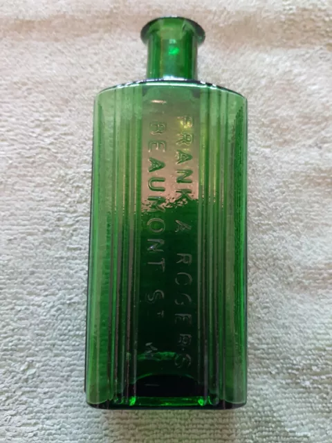 Rare Address Rectangular Poison Bottle From London , Mint Condition.