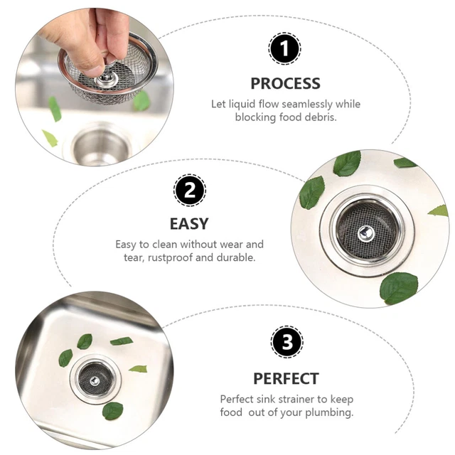 2 Filtri Scarico Lavandino ECENCE - Acciaio Inox 7cm Per Cucina E Bagno - Foto 12