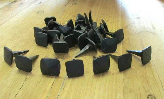 15 Nails Decorative Door Nails Hand Forged 1" Sqaure 1.5" Long Tack Flat Nail