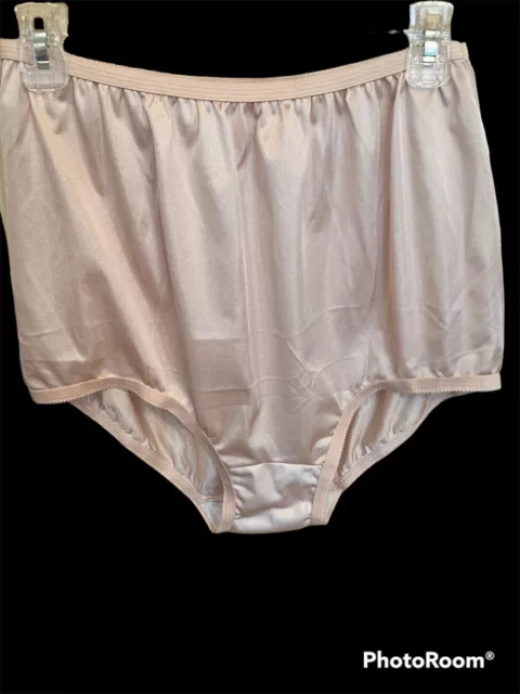 Vintage National Shiny Smooth 100% Nylon Beige Panty Panties Brief Size 10