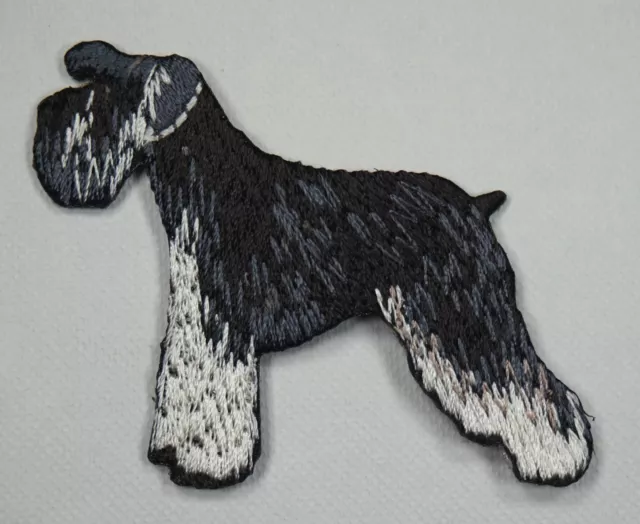 Schnauzer Embroidered Motif Iron/Sew On Patch Badge Dog Embroidery