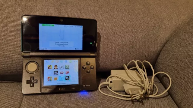 Console nintendo 3ds Noir + Chargeur + Jeux Inclus Zelda Mario Donkey Kong Etc