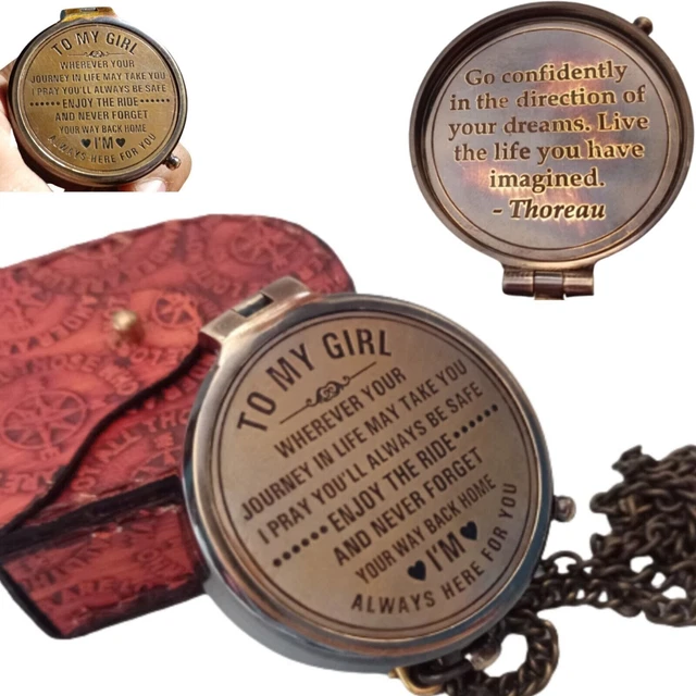 Brass Compass To My Girl Compass Best For Gift To Daughter Nautical Engraved Gif