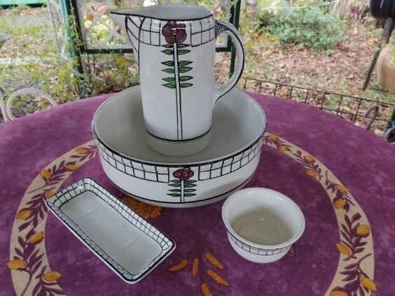 ANCIEN SERVICE CUVETTE Et Broc De Toilette - Digoin - Modèle Florentin