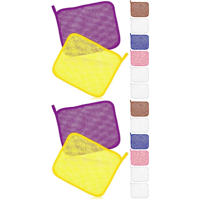 16 pezzi Exfoliacing Face and Body Bashings Hoven Plaspple Plash panni bagno