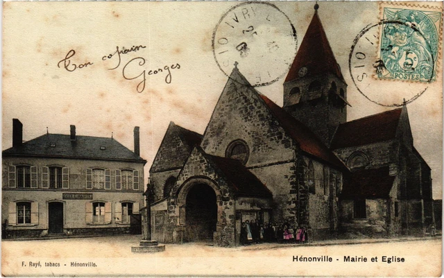 CPA Henonville Mairie et Eglise FRANCE (1308833)