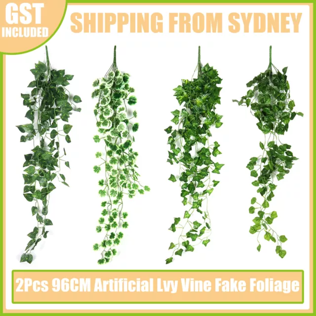 2X 96cm Artificial Ivy Vine Fake Foliage Flower Hanging Leaf Garland Plant Party