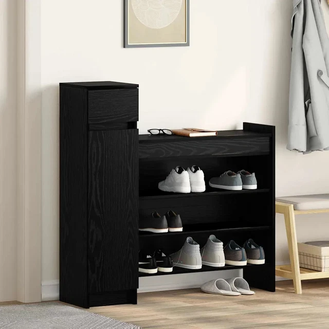 Armoire De Rangement NOUK 1 Porte - Blanc Et Bois, 130 Cm De Haut, 2 étagères Réglables, Design Contemporain