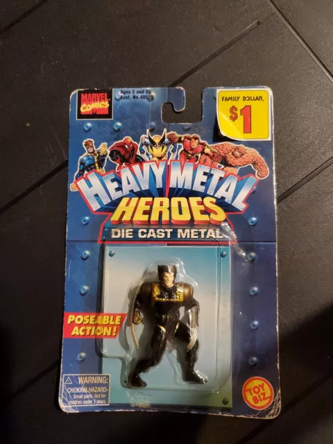 Marvel X-Men Heavy Metal Heroes Wolverine Die-Cast Poseable (1998) Toy Biz mini