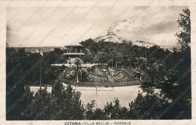 CATANIA Villa Bellini Piazzale giardino Cartolina fotografica