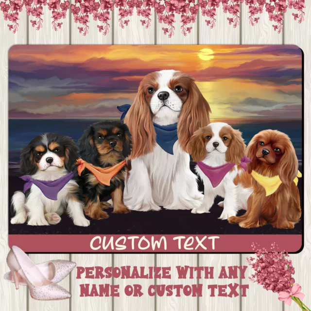 Cavalier King Charles Spaniel Dog Floor Mat Personalized Valentine Day NWT