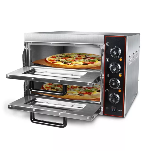 Commercial Countertop Pizza Oven Double Deck Pizza Marker for 16" Pizza Indoor