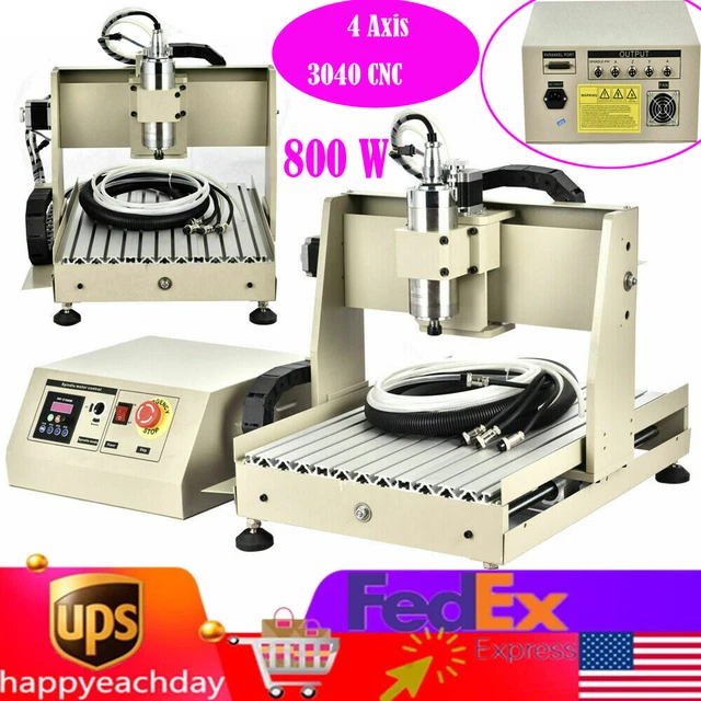 800W 4 Axis 3040 CNC Router Engraver 3D  Wood Carving Milling Engraving Machine