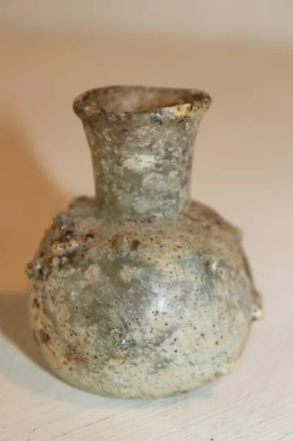 ANCIENT ROMAN GLASS FLASK 2/3rd CENTURY AD