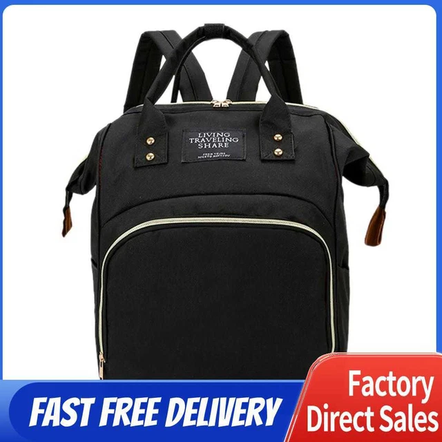 Mummy Maternity Backpack Large Capacity Baby Nursing Diaper Handbag (Black)