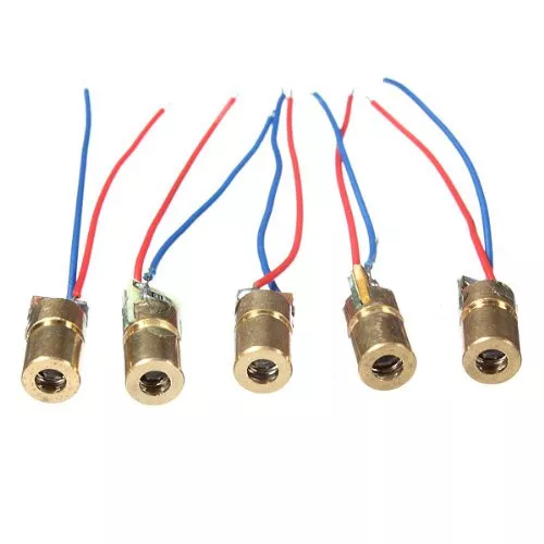 50Pcs Mini 650nm 5mW 5V Laser Dot Diode Module Head
