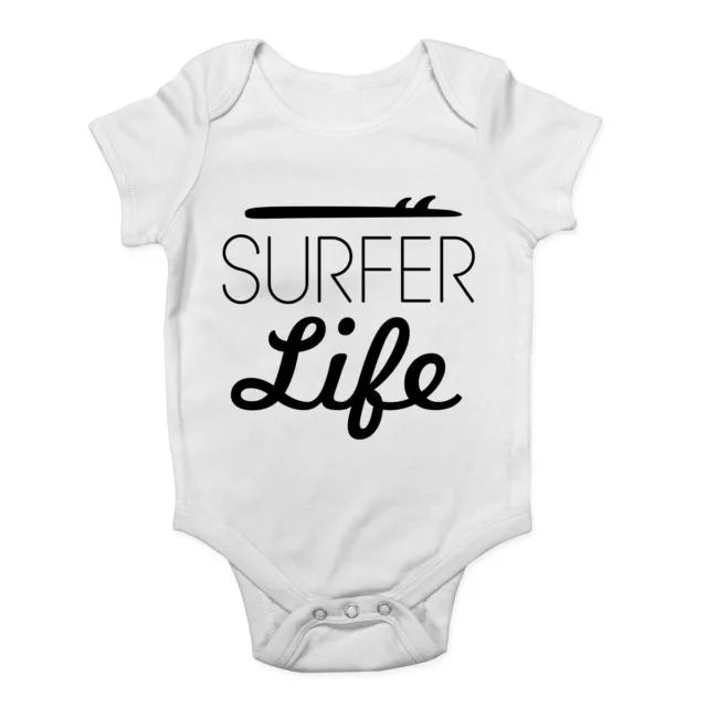 Surfer Life Boys Girls Baby Grow Vest Bodysuit