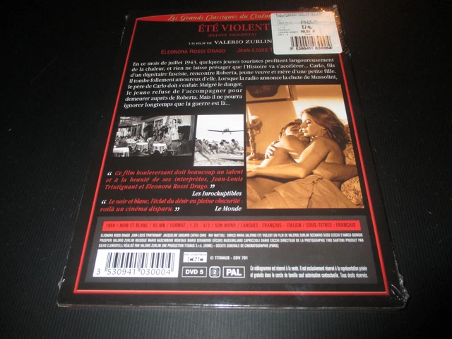 DVD DIGIPACK NEUF "ETE VIOLENT" Jean-Louis TRINTIGNANT / de Valerio ZURLINI 2