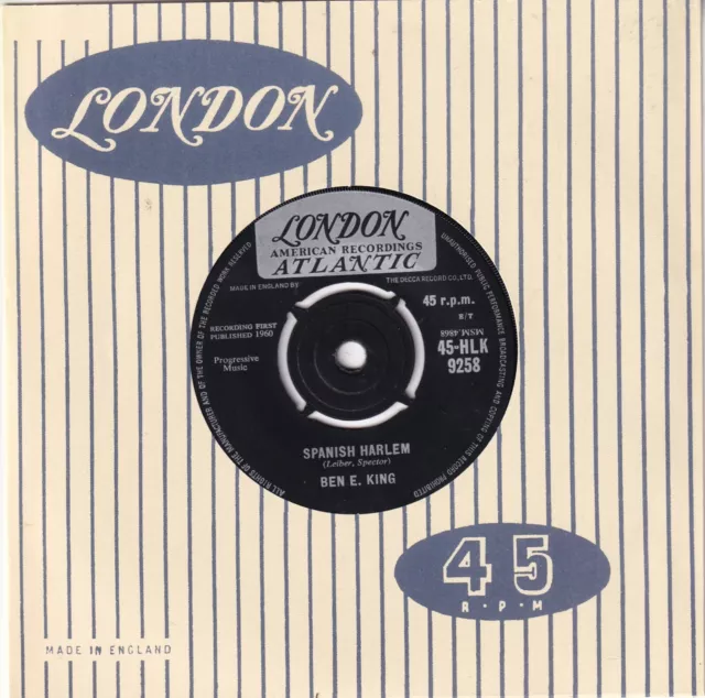 Ben E.king..spanish Harlem..excellent 1960 London Soul 7"..Hlk 9258