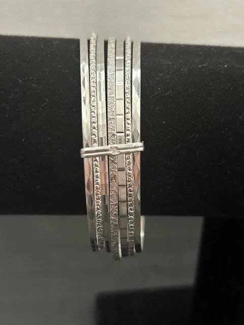 Bracelet Semainier En Argent Massif - Diamètre 6,6 Cm - Poids 28 Grammes