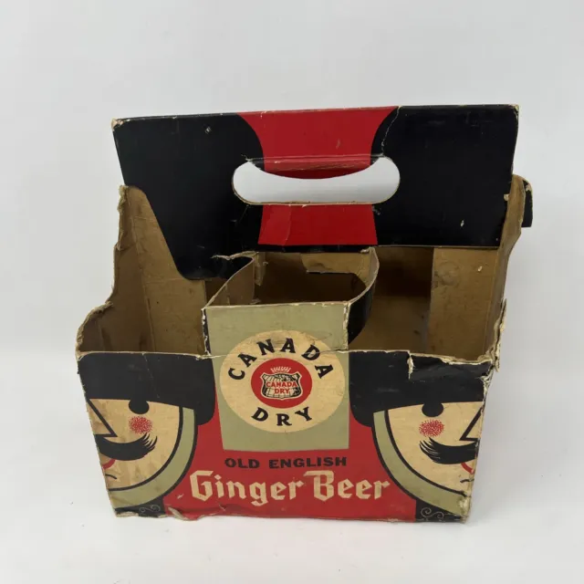 Vintage Canada Dry Ginger Beer Cardboard 6 Pack Pop Bottle Carton Carrier