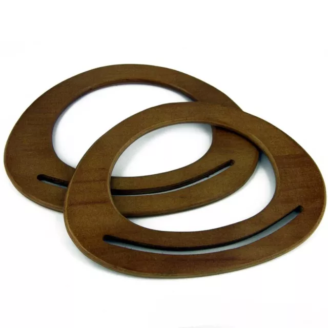 Bag Handles, Large Pair of Oval Shaped Dark Wood for making bags, macrame Bag8