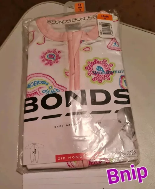 Bonds Rare White Spiral Zippy 3-6m