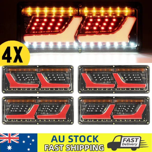 4PCS LED Tail Lights Trailer Ute Caravan Truck Stop Indicator Rear Lamp 12V AU