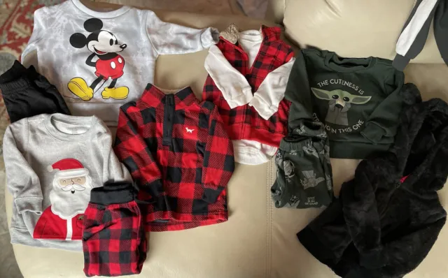 Lot of Boys 12 Mo. Infant Toddler 6 Outfits Carters XmasDisney Star Wars $2.25ea