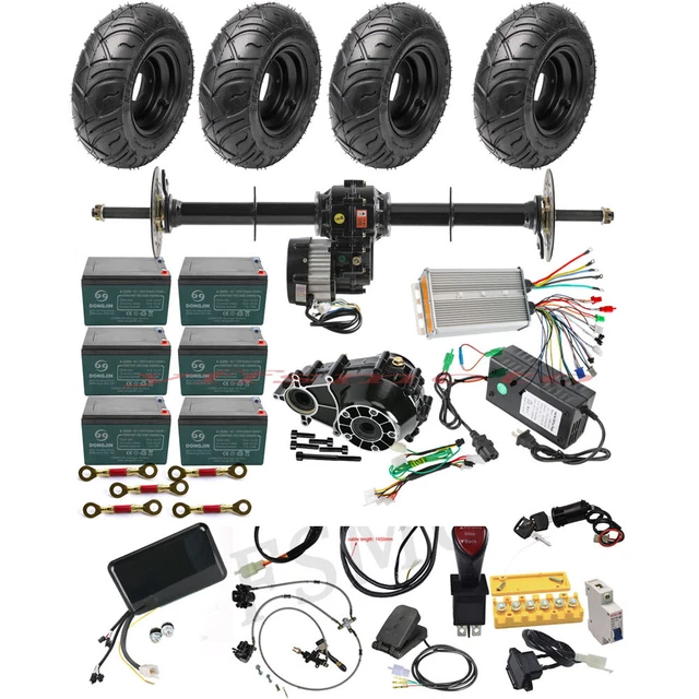 48V 72V 1000W 1500W Differential Motor Rear Axle Kits Tyre fo ATV Quad ...