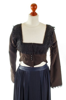 % SALE % Vintage Antique Empire Corselet Braun Spencer Tracht Victorien Crop Top