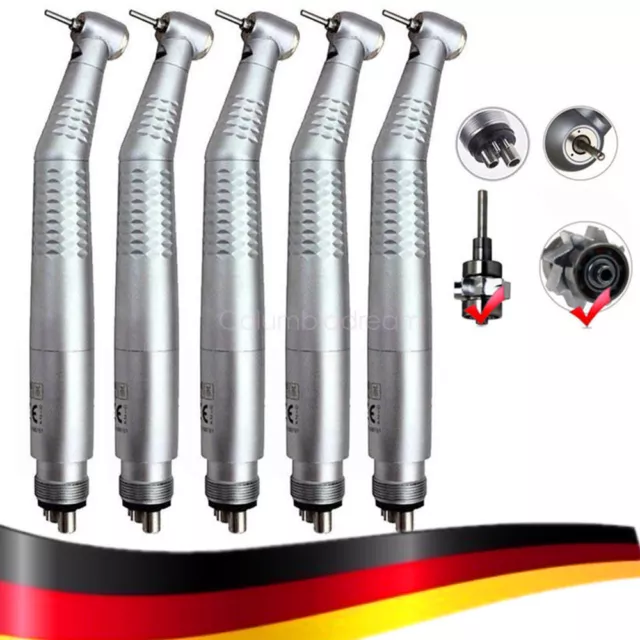 5pc Dental Handstück High Speed LED Fiber Optic Handpiece Turbine 4-Hole push