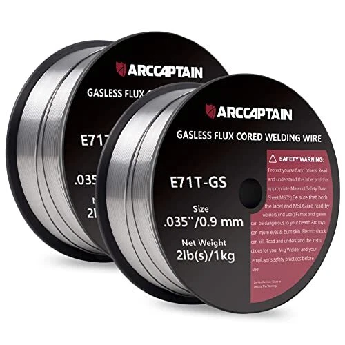 Flux Core Welding Wire E71T-GS .035" 2-Pound X 2 Spools Gasless Mild Carbon S...
