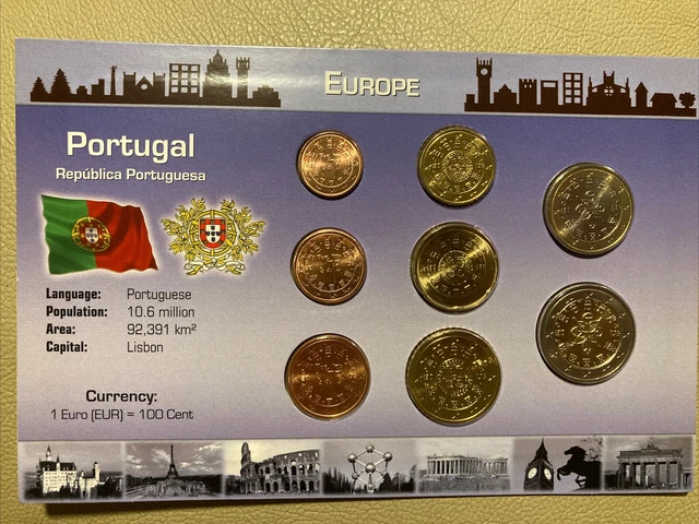 Littleton World Coin Mint Set - Portugal -  8 Coin Set, UNC