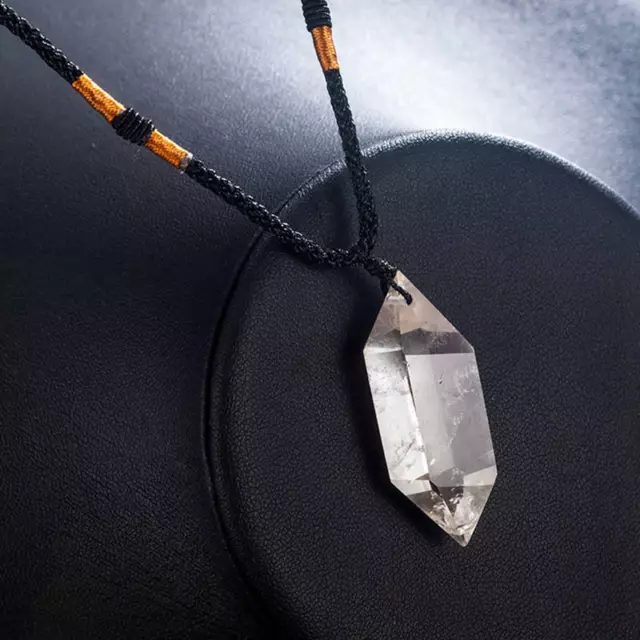 Raw Natural Clear Quartz Stone Pendant Crystal Point Wand Necklace Healing Reiki