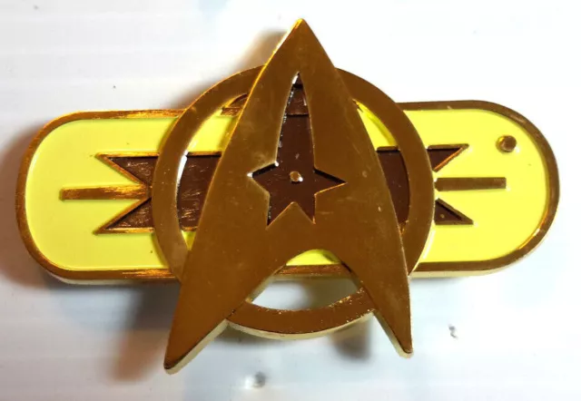 Star Trek Movies 2-6 Federation Uniform Jacket Insignia Pin- Full Size- Cream