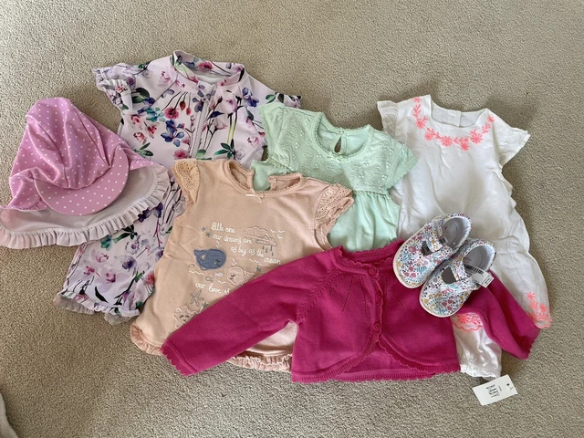 Girls Baby summer clothing & shoes bundle 6-9 months. Various Brands.