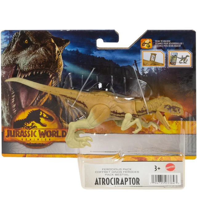 Posable Raptor JURASSIC WORLD ATROCIRAPTOR Green Posable Figure Dominion Ferocious ...