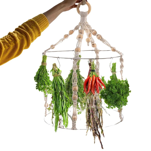 Hanging Herb and Flower Drying Rack  Handcrafted Stainless Steel With 15 Hooks