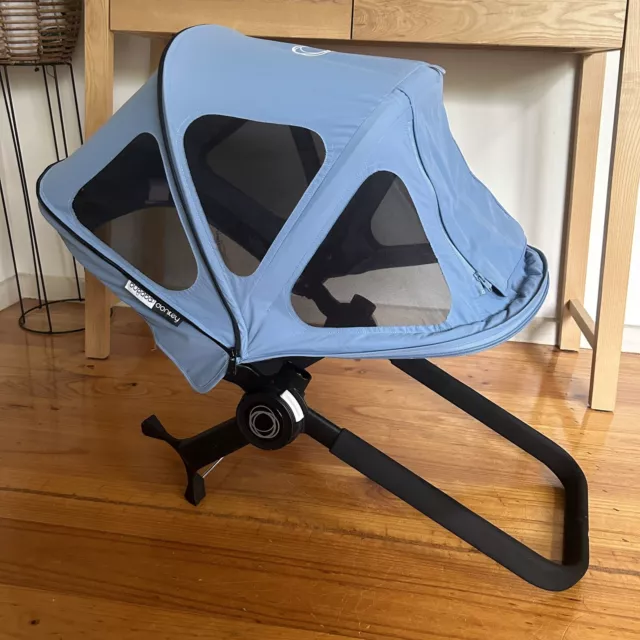 Bugaboo Donkey Breezy Sun Canopy Hood Compatible With Donkey 1/2/3/5 Ice Blue